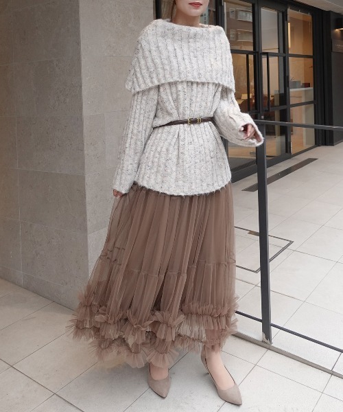 CORNERS（コーナーズ）の「ショールカラーニット（ニット/セーター・レディース・ボルドー/ブラウン/グレー/アイボリー/カーキ・M）」の20枚目の写真