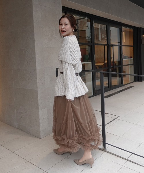 CORNERS（コーナーズ）の「ショールカラーニット（ニット/セーター・レディース・ボルドー/ブラウン/グレー/アイボリー/カーキ・M）」の21枚目の写真