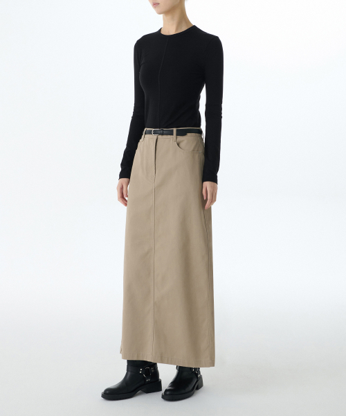 MUSINSA STANDARD WOMAN（ムシンサスタンダードウーマン）の「ウィメンズ CP マキシスカート [ベージュ]（スカート・レディース・その他・LARGE/MEDIUM/SMALL/X-SMALL/X-LARGE）」の9枚目の写真