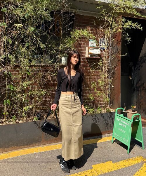 MUSINSA STANDARD WOMAN（ムシンサスタンダードウーマン）の「ウィメンズ CP マキシスカート [ベージュ]（スカート・レディース・その他・LARGE/MEDIUM/SMALL/X-SMALL/X-LARGE）」の6枚目の写真
