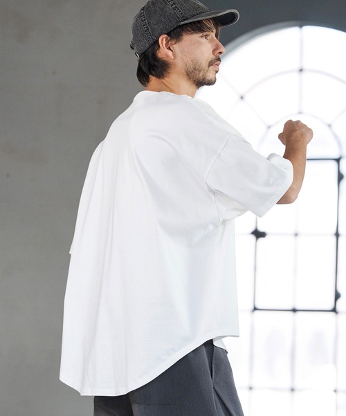 CAMBIO(カンビオ)の「mt10219- COOLMAX Key Neck Short Sleeve Tee キーネックTシャツ(2026GIM-007)(Tシャツ/カットソー・メンズ・ホワイト/ブラック/チャコール・S/M/L)」の10枚目の写真