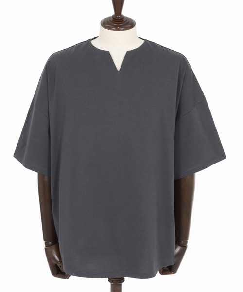 CAMBIO(カンビオ)の「mt10219- COOLMAX Key Neck Short Sleeve Tee キーネックTシャツ(2026GIM-007)(Tシャツ/カットソー・メンズ・ホワイト/ブラック/チャコール・S/M/L)」の18枚目の写真