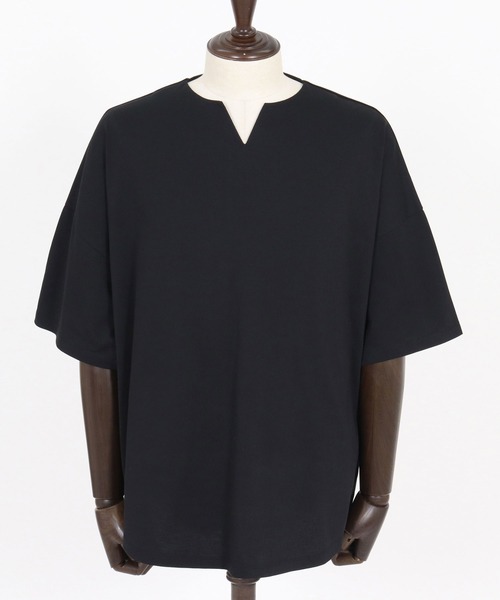 CAMBIO(カンビオ)の「mt10219- COOLMAX Key Neck Short Sleeve Tee キーネックTシャツ(2026GIM-007)(Tシャツ/カットソー・メンズ・ホワイト/ブラック/チャコール・S/M/L)」の19枚目の写真