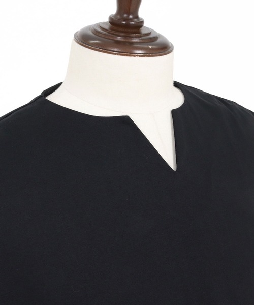 CAMBIO(カンビオ)の「mt10219- COOLMAX Key Neck Short Sleeve Tee キーネックTシャツ(2026GIM-007)(Tシャツ/カットソー・メンズ・ホワイト/ブラック/チャコール・S/M/L)」の21枚目の写真