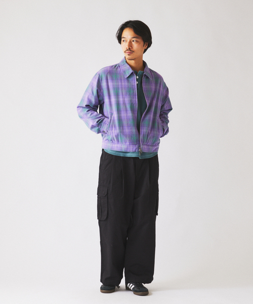 JOURNAL STANDARD relume（ジャーナルスタンダード　レリューム）の「チェック ショート シャツブルゾン（その他アウター・メンズ・ピンク/パープル/イエロー・MEDIUM/LARGE）」の4枚目の写真