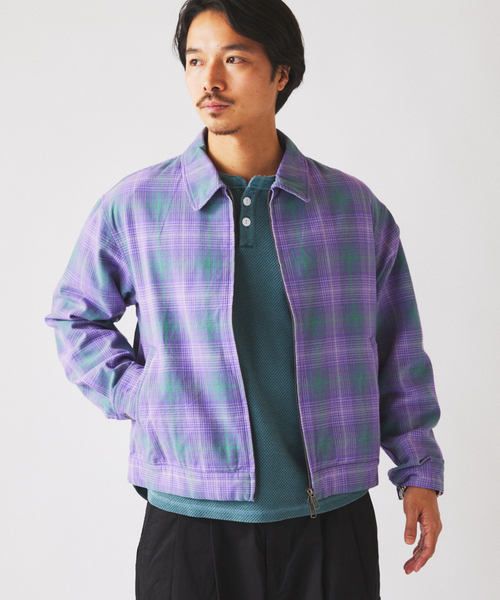 JOURNAL STANDARD relume（ジャーナルスタンダード　レリューム）の「チェック ショート シャツブルゾン（その他アウター・メンズ・ピンク/パープル/イエロー・MEDIUM/LARGE）」の10枚目の写真