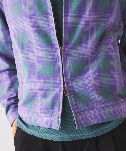 JOURNAL STANDARD relume（ジャーナルスタンダード　レリューム）の「チェック ショート シャツブルゾン（その他アウター・メンズ・ピンク/パープル/イエロー・MEDIUM/LARGE）」の13枚目の写真
