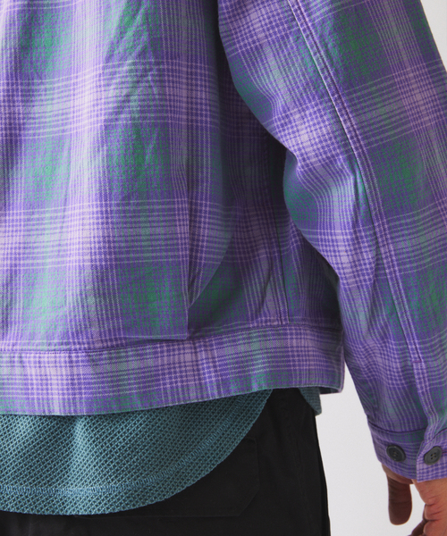 JOURNAL STANDARD relume（ジャーナルスタンダード　レリューム）の「チェック ショート シャツブルゾン（その他アウター・メンズ・ピンク/パープル/イエロー・MEDIUM/LARGE）」の15枚目の写真