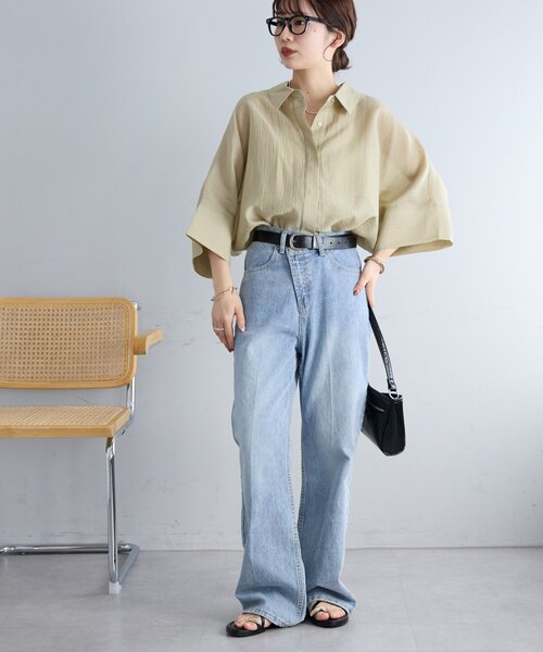 DISCOAT(ディスコート)の「【WEB限定】ドルマンオーバー半袖シャツ(シャツ/ブラウス・レディース・チャコールグレー/グレイッシュベージュ/グリーン系その他2・MEDIUM)」の10枚目の写真