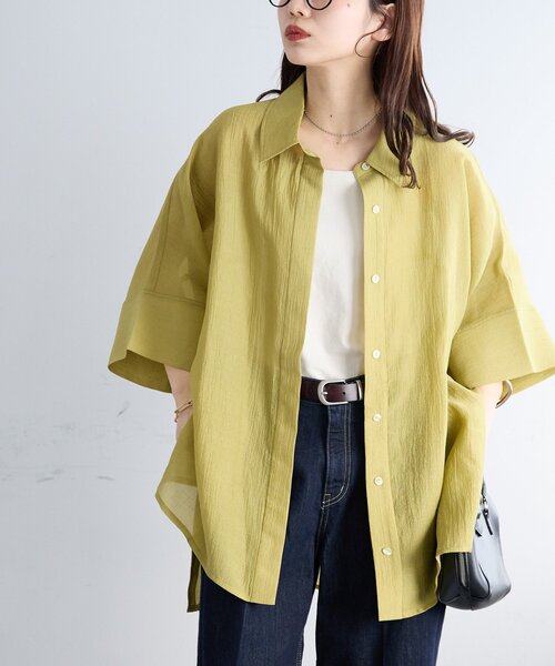 DISCOAT(ディスコート)の「【WEB限定】ドルマンオーバー半袖シャツ(シャツ/ブラウス・レディース・チャコールグレー/グレイッシュベージュ/グリーン系その他2・MEDIUM)」の11枚目の写真