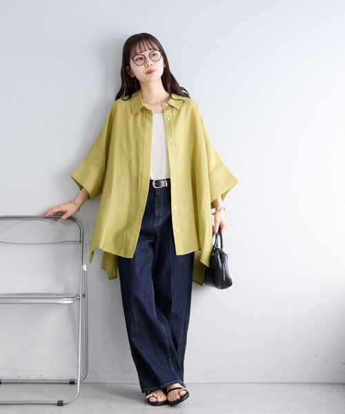 DISCOAT(ディスコート)の「【WEB限定】ドルマンオーバー半袖シャツ(シャツ/ブラウス・レディース・チャコールグレー/グレイッシュベージュ/グリーン系その他2・MEDIUM)」の17枚目の写真