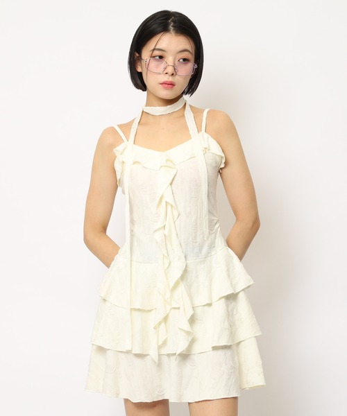 SPIRALGIRL（スパイラルガール）の「チョーカーティアードダメージワンピース（ワンピース・レディース・ブラック/オフホワイト/ブラウン・FREE）」の10枚目の写真