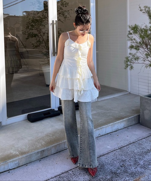 SPIRALGIRL（スパイラルガール）の「チョーカーティアードダメージワンピース（ワンピース・レディース・ブラック/オフホワイト/ブラウン・FREE）」の18枚目の写真