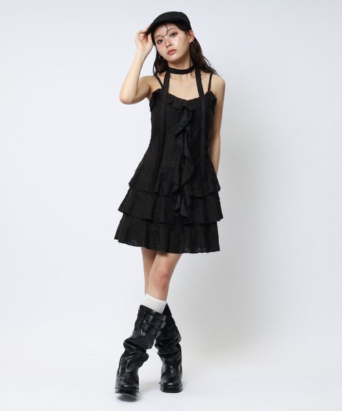 SPIRALGIRL（スパイラルガール）の「チョーカーティアードダメージワンピース（ワンピース・レディース・ブラック/オフホワイト/ブラウン・FREE）」の20枚目の写真