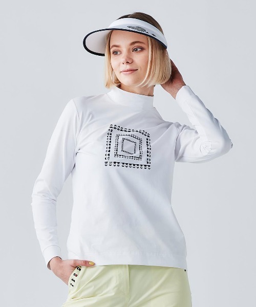 Picone CLUB（ピッコーネクラブ）の「UV速乾ピコスクエア柄プルオーバー（Tシャツ/カットソー・レディース・ブラック/ライトブルー/イエロー/ホワイト・9号/11号/13号）」の17枚目の写真