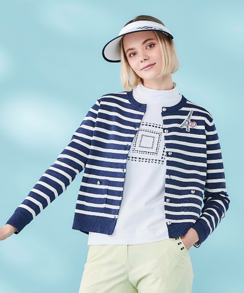 Picone CLUB（ピッコーネクラブ）の「UV速乾ピコスクエア柄プルオーバー（Tシャツ/カットソー・レディース・ブラック/ライトブルー/イエロー/ホワイト・9号/11号/13号）」の18枚目の写真