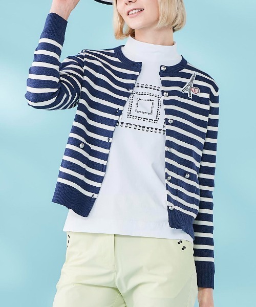 Picone CLUB（ピッコーネクラブ）の「UV速乾ピコスクエア柄プルオーバー（Tシャツ/カットソー・レディース・ブラック/ライトブルー/イエロー/ホワイト・9号/11号/13号）」の19枚目の写真