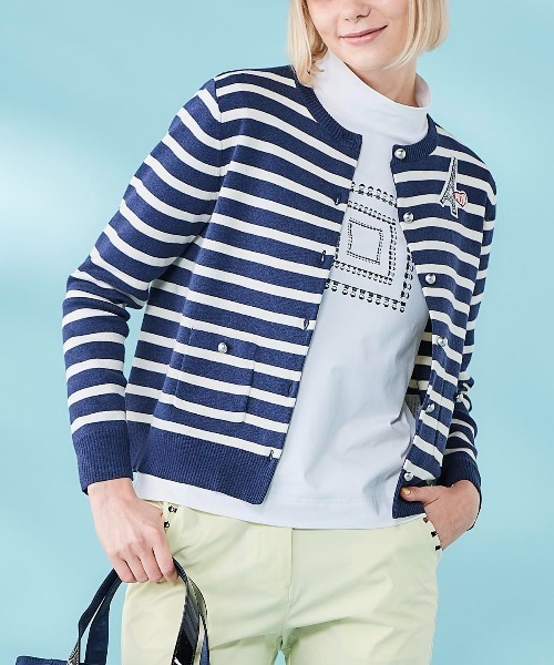 Picone CLUB（ピッコーネクラブ）の「UV速乾ピコスクエア柄プルオーバー（Tシャツ/カットソー・レディース・ブラック/ライトブルー/イエロー/ホワイト・9号/11号/13号）」の20枚目の写真