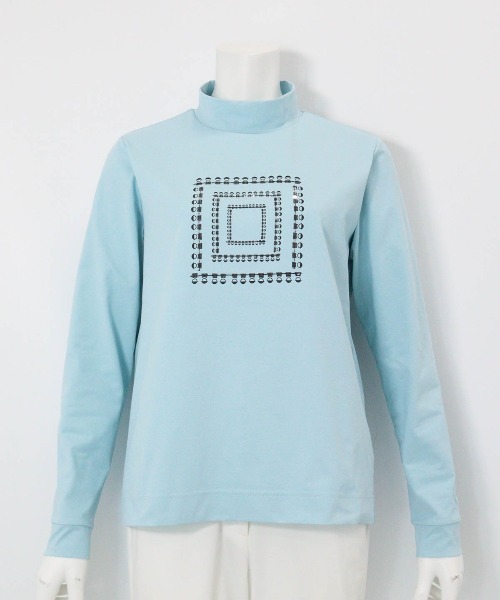 Picone CLUB（ピッコーネクラブ）の「UV速乾ピコスクエア柄プルオーバー（Tシャツ/カットソー・レディース・ブラック/ライトブルー/イエロー/ホワイト・9号/11号/13号）」の9枚目の写真