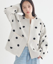 earth music&ecology | ダブルジップドットカーディガン(カーディガン/ボレロ)