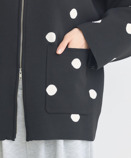 earth music&ecology（アースミュージックアンドエコロジー）の「ダブルジップドットカーディガン（カーディガン/ボレロ・レディース・ブラック系その他5/ドット・FREE）」の9枚目の写真
