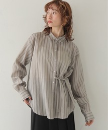 CLEIO（クレイオ）の「【CLEIO】ストライプウエストリボンシャツ STRIPE WAIST RIBBON SHIRT（シャツ/ブラウス）」