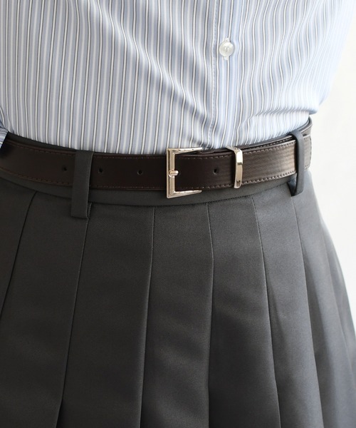 31 Sons de mode（トランテアン　ソン　ドゥ　モード）の「2026春夏新作 ベルト付きプリーツミディスカート（スカート・レディース・ベージュ/チャコールグレー/キャメル・M/S）」の15枚目の写真