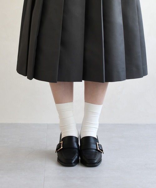 31 Sons de mode（トランテアン　ソン　ドゥ　モード）の「2026春夏新作 ベルト付きプリーツミディスカート（スカート・レディース・ベージュ/チャコールグレー/キャメル・M/S）」の16枚目の写真