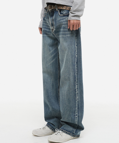 DNSR(ディーエヌエスアール)の「リラックスワイドデニムパンツブルー(デニムパンツ・メンズ・その他・SMALL/MEDIUM/LARGE/X-LARGE)」の2枚目の写真