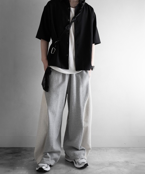 RUUBON（ルーボン）の「【RUUBON】airy half sleeve box shirt/エアリーハーフスリーブボックスシャツ（シャツ/ブラウス・メンズ・ブラック/ホワイト系1・S/M/L）」の4枚目の写真