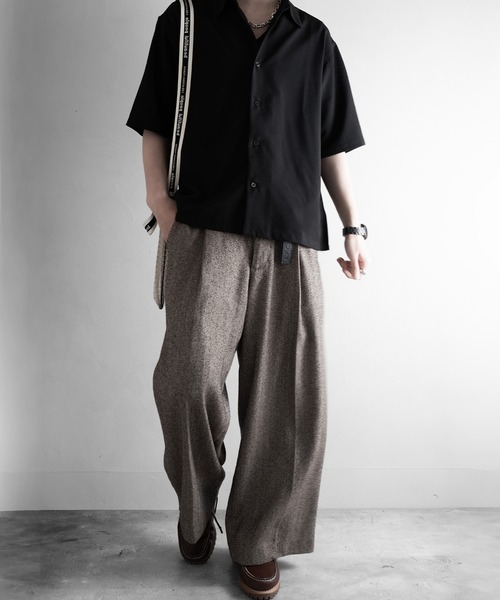RUUBON（ルーボン）の「【RUUBON】airy half sleeve box shirt/エアリーハーフスリーブボックスシャツ（シャツ/ブラウス・メンズ・ブラック/ホワイト系1・S/M/L）」の8枚目の写真