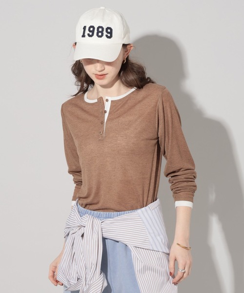 GEORGE'S(ジョージズ)の「レイヤードヘンリーネックカットソー(Tシャツ/カットソー・レディース・オフホワイト/グレー/ブラウン・FREE)」の19枚目の写真