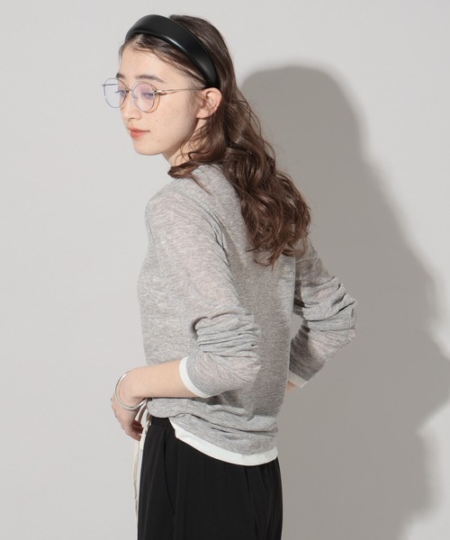 GEORGE'S(ジョージズ)の「レイヤードヘンリーネックカットソー(Tシャツ/カットソー・レディース・オフホワイト/グレー/ブラウン・FREE)」の5枚目の写真