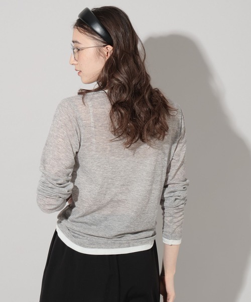 GEORGE'S(ジョージズ)の「レイヤードヘンリーネックカットソー(Tシャツ/カットソー・レディース・オフホワイト/グレー/ブラウン・FREE)」の6枚目の写真