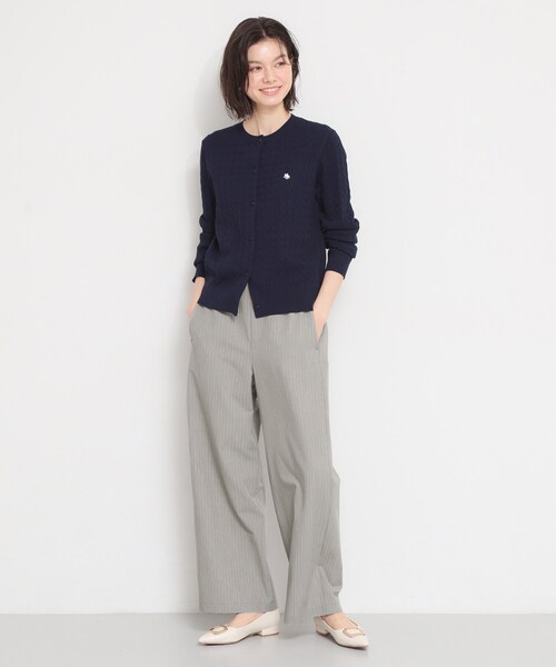 THE SHOP TK (ザ ショップ ティーケー )の「ストライプイージーワイドパンツ(その他パンツ・レディース・ライトグレー系2/チャコール・12/13)」の6枚目の写真