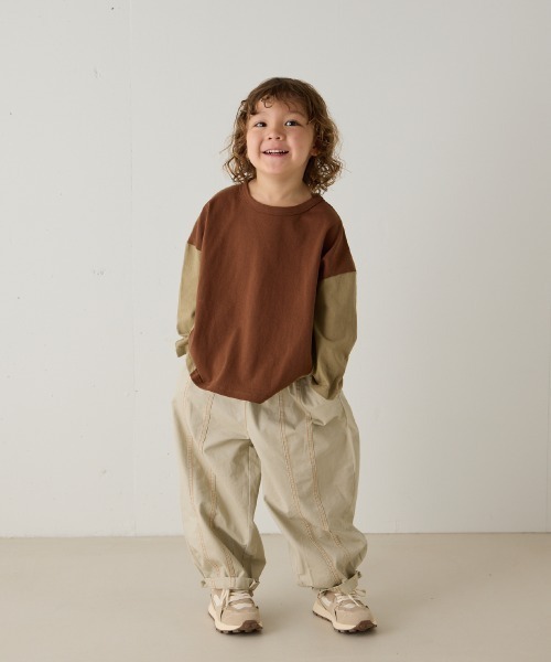 riziere（リジェール）の「センターダブルシーム配色ステッチパンツ（その他パンツ・キッズ・ブラック/オフホワイト/グレー/ベージュ・120/110/100/90/150/140/130）」の20枚目の写真