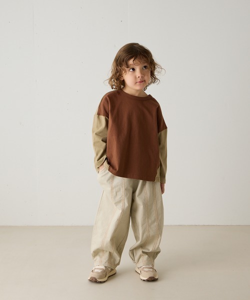 riziere（リジェール）の「センターダブルシーム配色ステッチパンツ（その他パンツ・キッズ・ブラック/オフホワイト/グレー/ベージュ・120/110/100/90/150/140/130）」の21枚目の写真