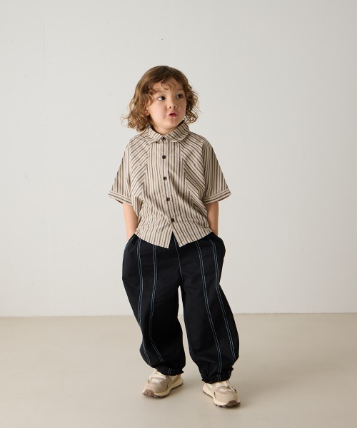 riziere（リジェール）の「センターダブルシーム配色ステッチパンツ（その他パンツ・キッズ・ブラック/オフホワイト/グレー/ベージュ・120/110/100/90/150/140/130）」の5枚目の写真