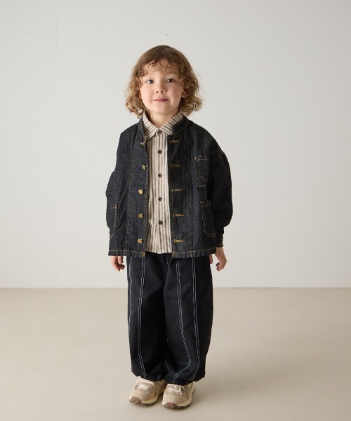 riziere（リジェール）の「センターダブルシーム配色ステッチパンツ（その他パンツ・キッズ・ブラック/オフホワイト/グレー/ベージュ・120/110/100/90/150/140/130）」の6枚目の写真