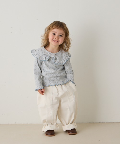 riziere（リジェール）の「センターダブルシーム配色ステッチパンツ（その他パンツ・キッズ・ブラック/オフホワイト/グレー/ベージュ・120/110/100/90/150/140/130）」の9枚目の写真