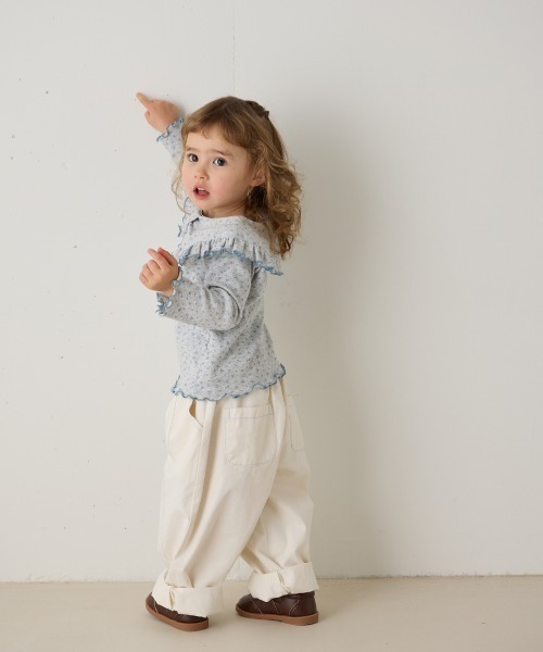 riziere（リジェール）の「センターダブルシーム配色ステッチパンツ（その他パンツ・キッズ・ブラック/オフホワイト/グレー/ベージュ・120/110/100/90/150/140/130）」の10枚目の写真