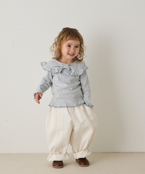 riziere（リジェール）の「センターダブルシーム配色ステッチパンツ（その他パンツ・キッズ・ブラック/オフホワイト/グレー/ベージュ・120/110/100/90/150/140/130）」の11枚目の写真