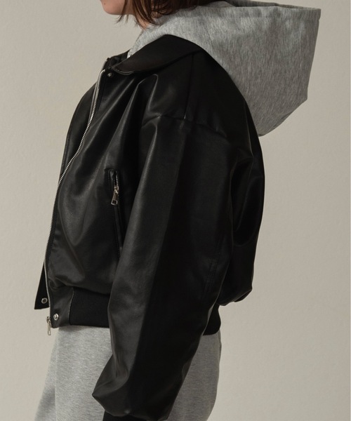 lawgy(ラウジー)の「hooded docking short blouson / フーデッドドッキングショートブルゾン(ブルゾン・レディース・ホワイト/ブラウン/ブラック・FREE)」の16枚目の写真