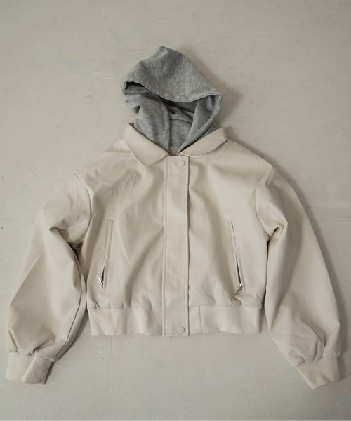 lawgy(ラウジー)の「hooded docking short blouson / フーデッドドッキングショートブルゾン(ブルゾン・レディース・ホワイト/ブラウン/ブラック・FREE)」の18枚目の写真
