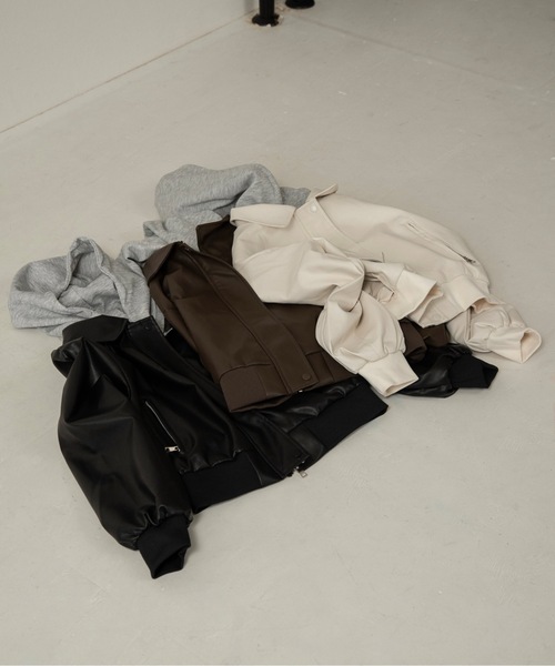 lawgy(ラウジー)の「hooded docking short blouson / フーデッドドッキングショートブルゾン(ブルゾン・レディース・ホワイト/ブラウン/ブラック・FREE)」の21枚目の写真