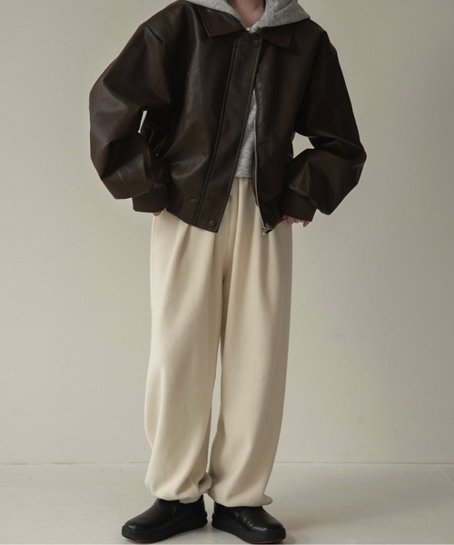 lawgy(ラウジー)の「hooded docking short blouson / フーデッドドッキングショートブルゾン(ブルゾン・レディース・ホワイト/ブラウン/ブラック・FREE)」の13枚目の写真