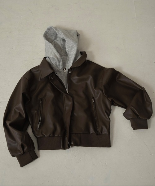 lawgy(ラウジー)の「hooded docking short blouson / フーデッドドッキングショートブルゾン(ブルゾン・レディース・ホワイト/ブラウン/ブラック・FREE)」の19枚目の写真