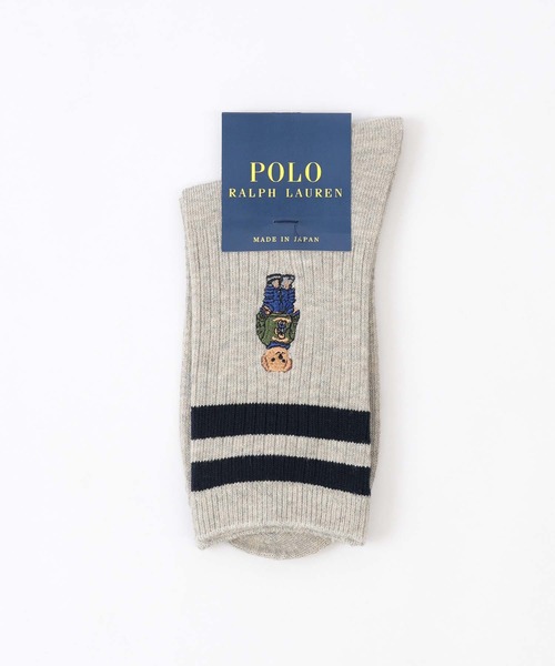 POLO RALPH LAUREN（ポロ ラルフ ローレン）の「POLO RALPH LAUREN オーガニックコットン混 Country Bear ラインソックス 03207238（ソックス/靴下・レディース・グレー/ネイビー・23-25cm）」の6枚目の写真