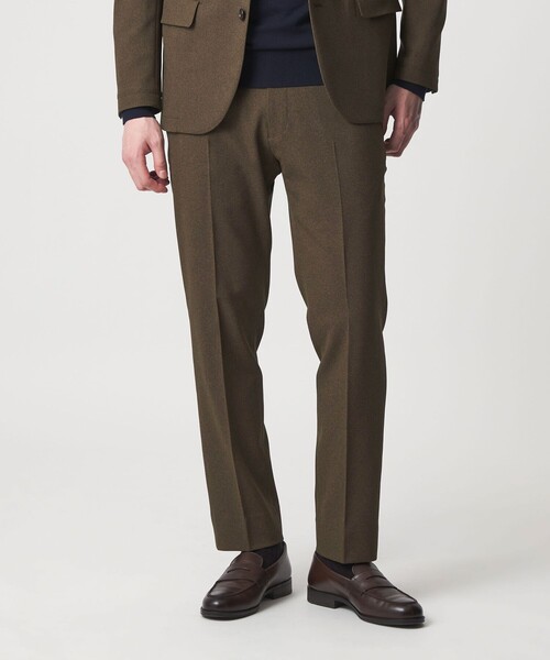 A DAY IN THE LIFE UNITED ARROWS(アデイインザライフユナイテッドアローズ)の「バーズアイ ノープリーツ スラックス-セットアップ対応・マシンウォッシャブル-<A DAY IN THE LIFE>(スラックス・メンズ・ネイビー/ダークグレー/モカ・L/S/M/XL)」の1枚目の写真
