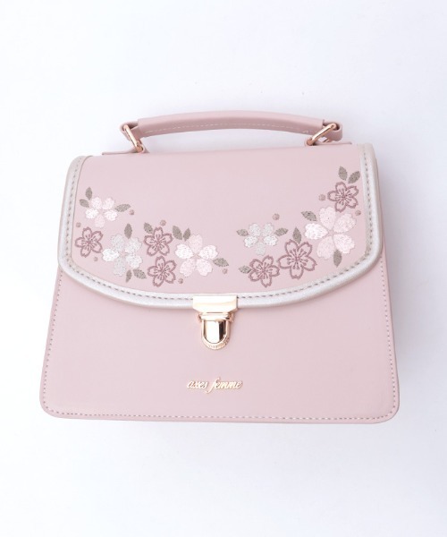 axes femme（アクシーズファム）の「桜刺繍配色デザインボストン（ボストンバッグ・レディース・ピンク/キナリ・FREE）」の14枚目の写真